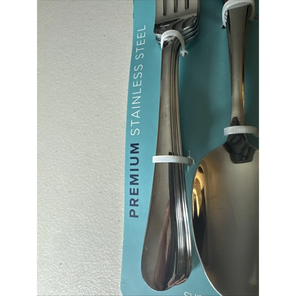 Gourmet Basics by Mikasa Symmetry 12 Piece Stainless Steel Flatware Set New 2024